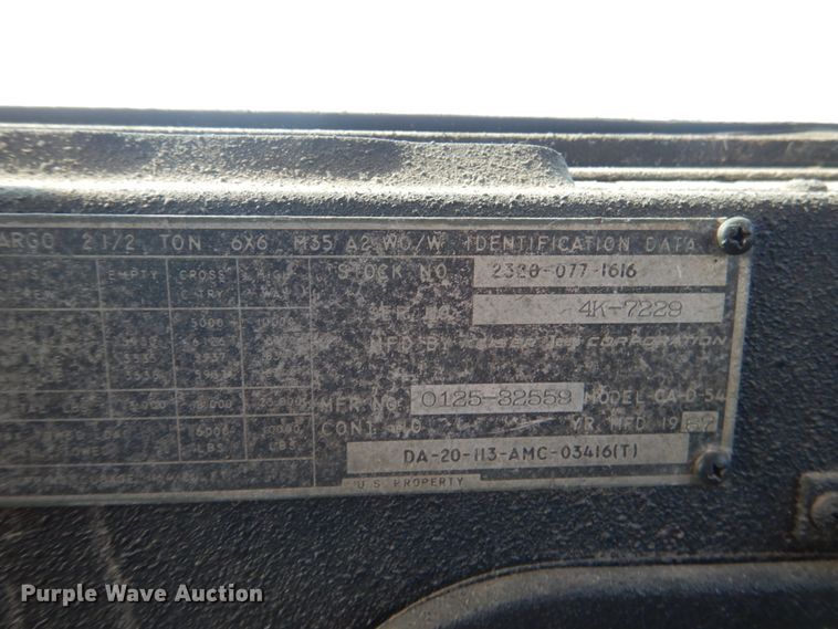 image for item DL4996 1989 Kaiser Jeep M35A2  box truck