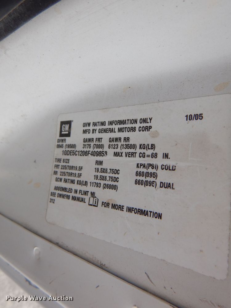 image for item DM0049 2006 GMC C5500  flatbed truck