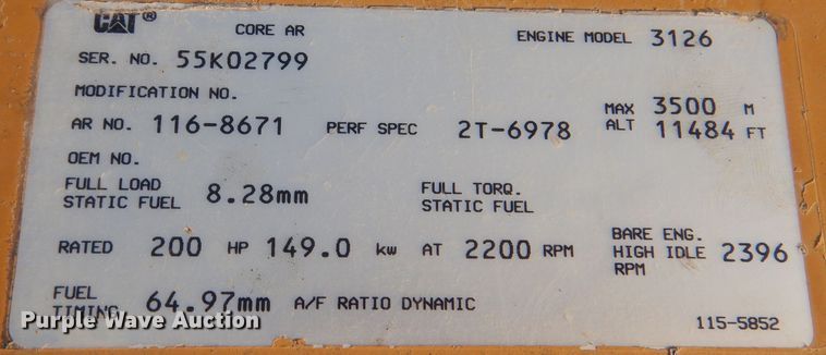 image for item DM1479 Caterpillar 3126  engine