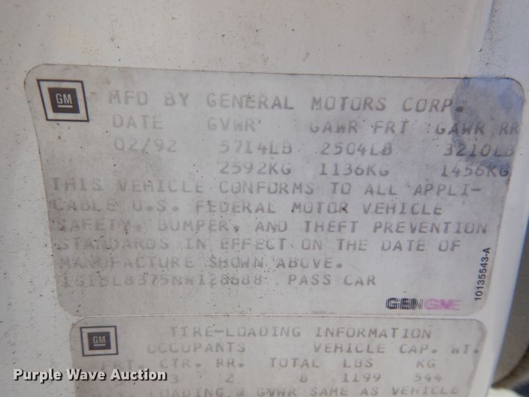 image for item DM6430 1992 Chevrolet Caprice Wagon