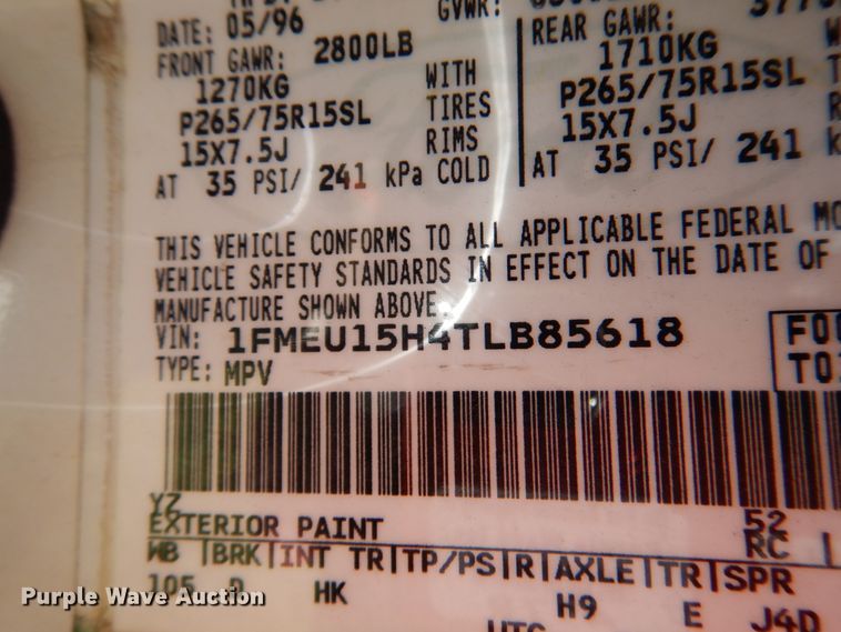 image for item DM6437 1996 Ford Bronco XLT  SUV