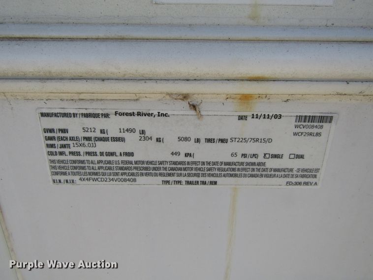 image for item EV9311 2004 Wildcat  camper