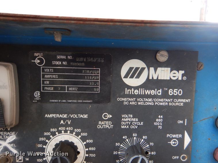 image for item IR9075 Miller Intelliweld 650  welder/generator