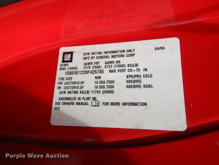 image for item IT9247 2006 Chevrolet C5500  flatbed truck