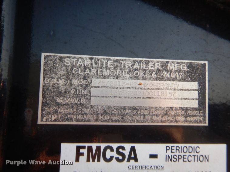 image for item IT9638 2013 Starlite  equipment trailer
