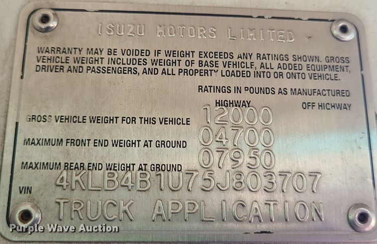 image for item IU9491 2005 Isuzu NPR  dump truck