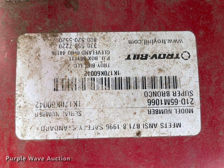 image for item JQ9701 Troy-Bilt Super Bronco CRT rear tine tiller
