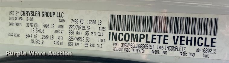 image for item JQ9711 2011 Dodge Ram 4500  Crew Cab bucket truck