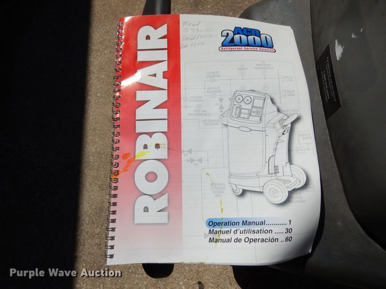 image for item KI9611 Roninair ACR2000  refrigerant recovery machine