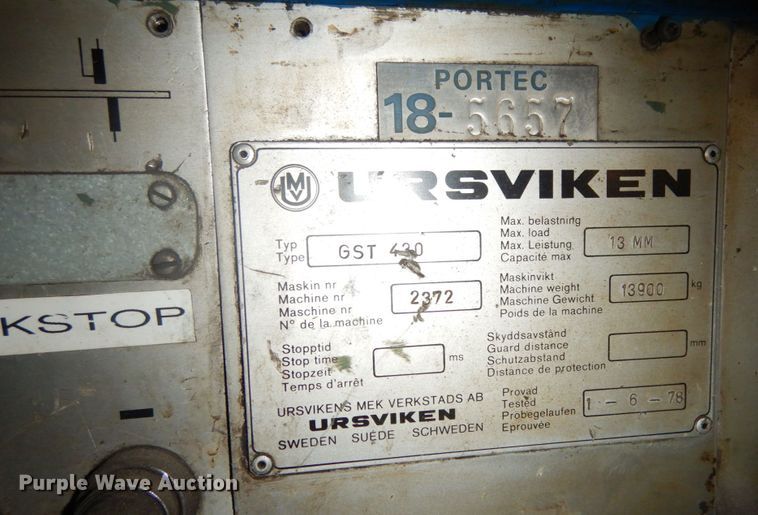 image for item KI9672 Ursviken GST 430  metal shear