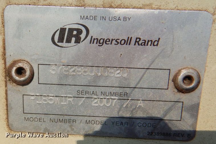 image for item DG1708 2007 Ingersoll Rand P185  air compressor