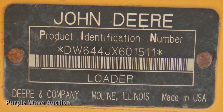 image for item DK2450 2006 John Deere 644J  wheel loader