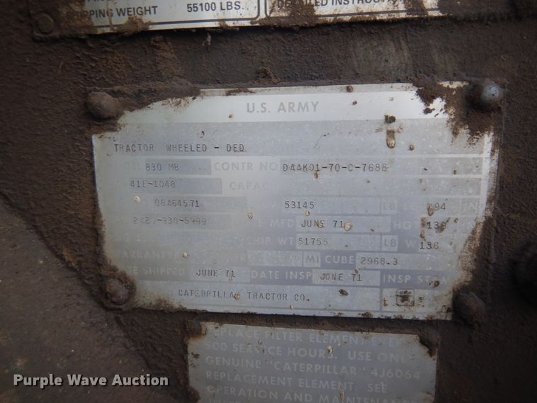 image for item DM5279 1971 Caterpillar 830MB  conventional scraper