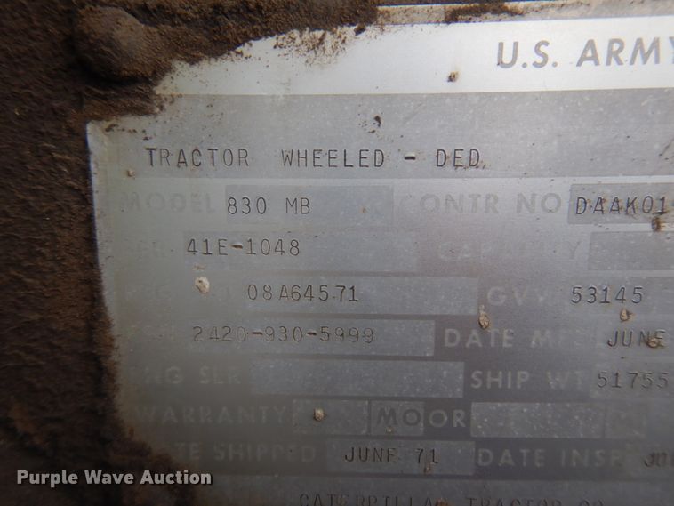 image for item DM5279 1971 Caterpillar 830MB  conventional scraper