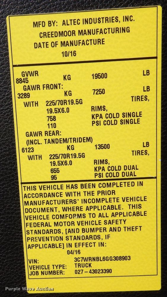 image for item DM6440 2016 Dodge Ram 5500HD  bucket truck