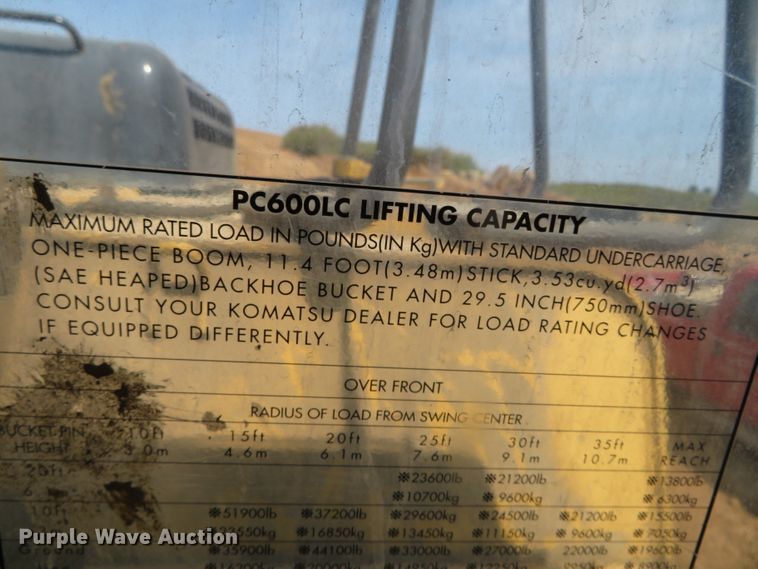 image for item DN5976 2005 Komatsu PC600LC-7  excavator