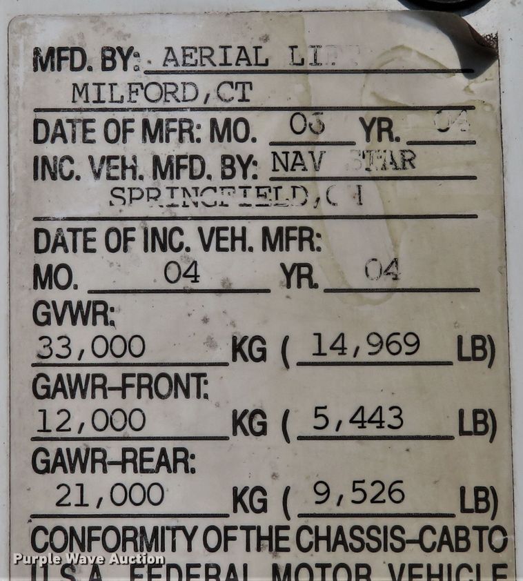 image for item FP9398 2005 International 4300  forestry bucket truck