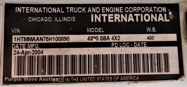 image for item FP9398 2005 International 4300  forestry bucket truck