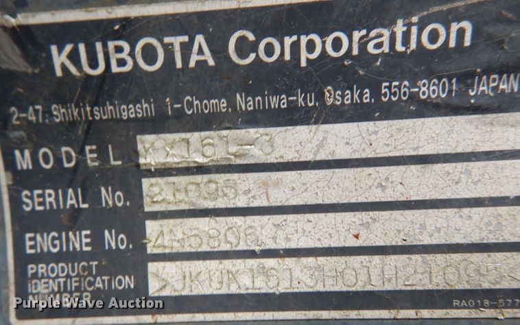 image for item IL9473 2004 Kubota KX161-3  mini excavator