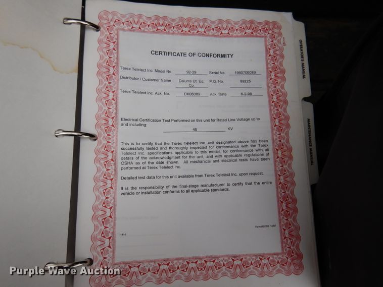 image for item IN9969 1998 Bombardier Muskeg  track carrier with digger derrick