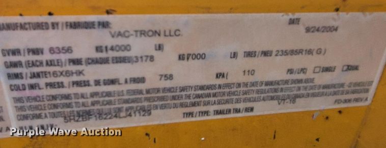 image for item IN9983 2004 Vac-Tron PMD 550SDT  vacuum excavator