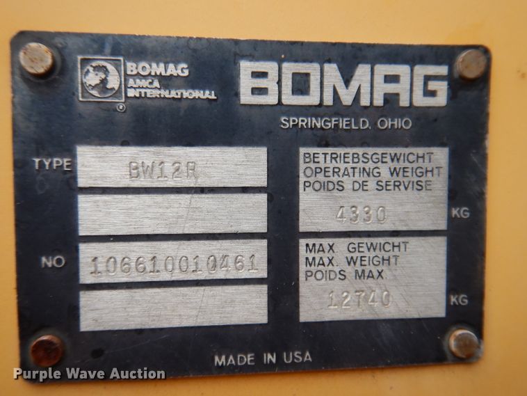 image for item IN9985 Bomag BW12R  pneumatic roller