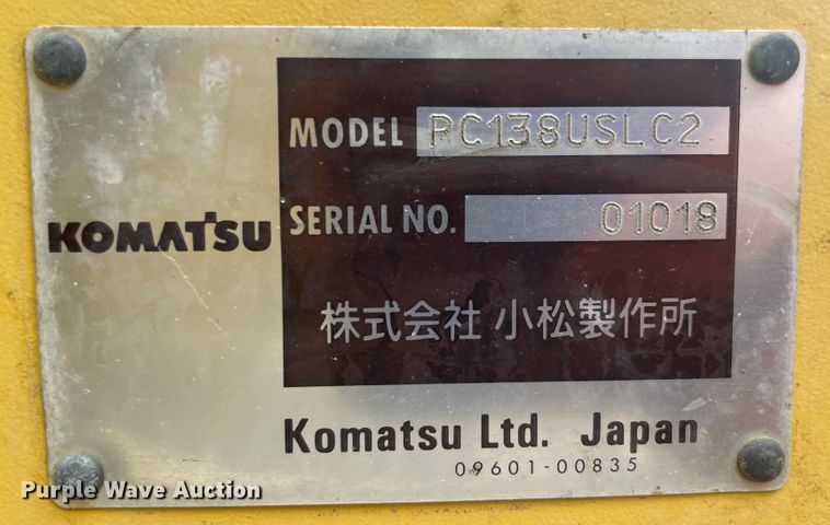 image for item JQ9668 2003 Komatsu PC138USLC-2  hydraulic excavator