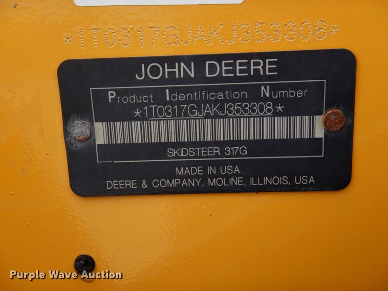 image for item KI9649 2019 John Deere 317G  tracked skid steer loader
