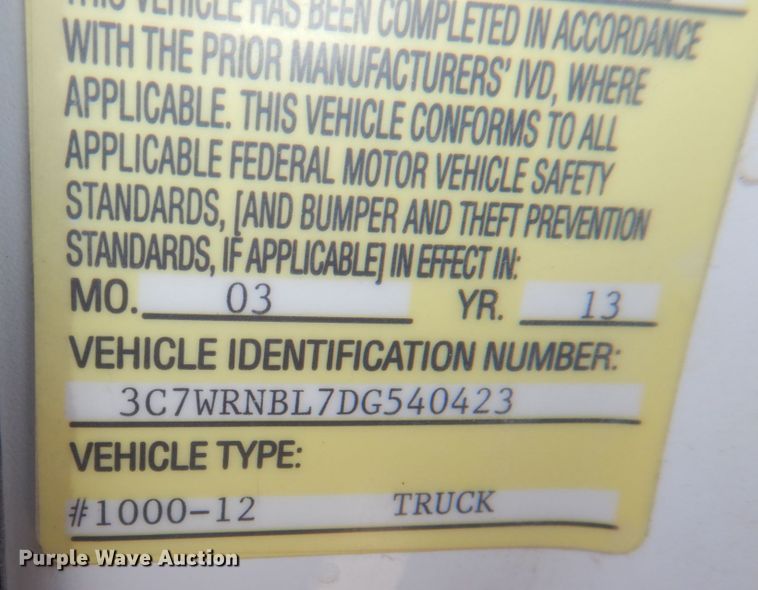 image for item KX9389 2013 RAM 5500HD  bucket truck