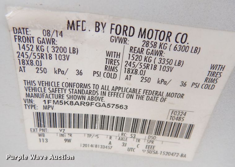 image for item DG0868 2015 Ford Explorer Police Interceptor  SUV