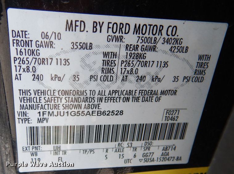 image for item DL3005 2010 Ford Expedition  SUV