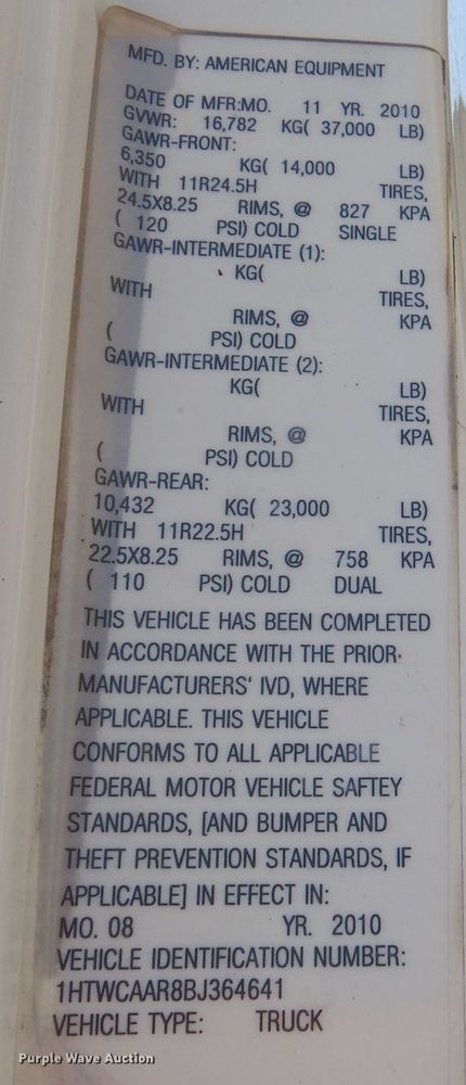 image for item DL3007 2011 International 7400  dump truck