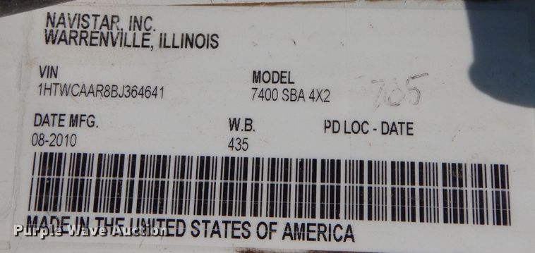 image for item DL3007 2011 International 7400  dump truck