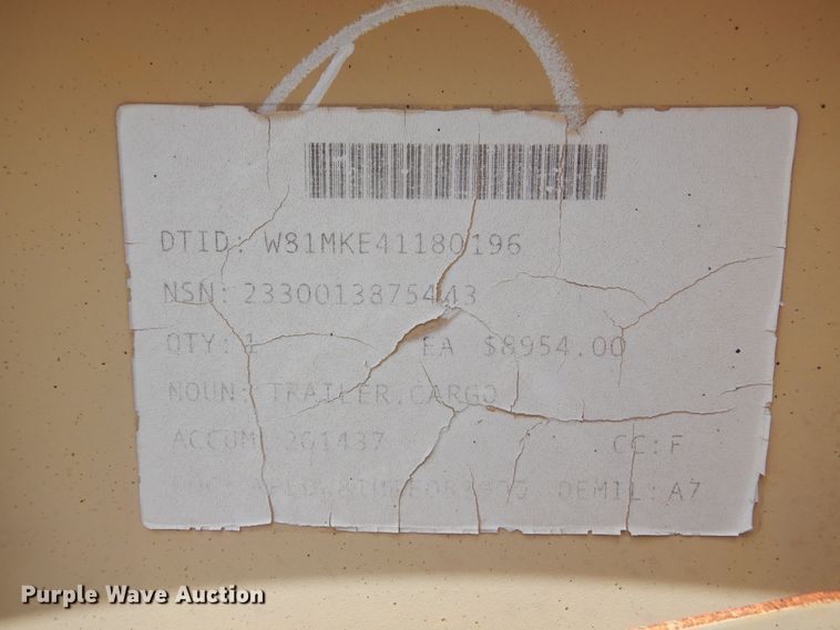 image for item DM6391 2007 US Army M1101  utility trailer