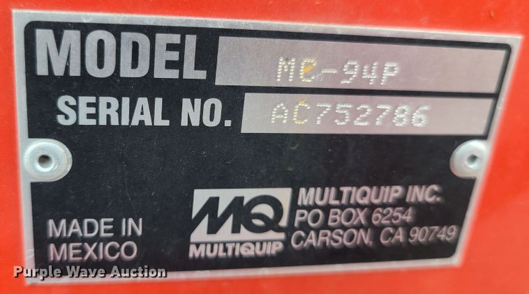 image for item IU9249 Multiquip MC-94P  concrete mixer