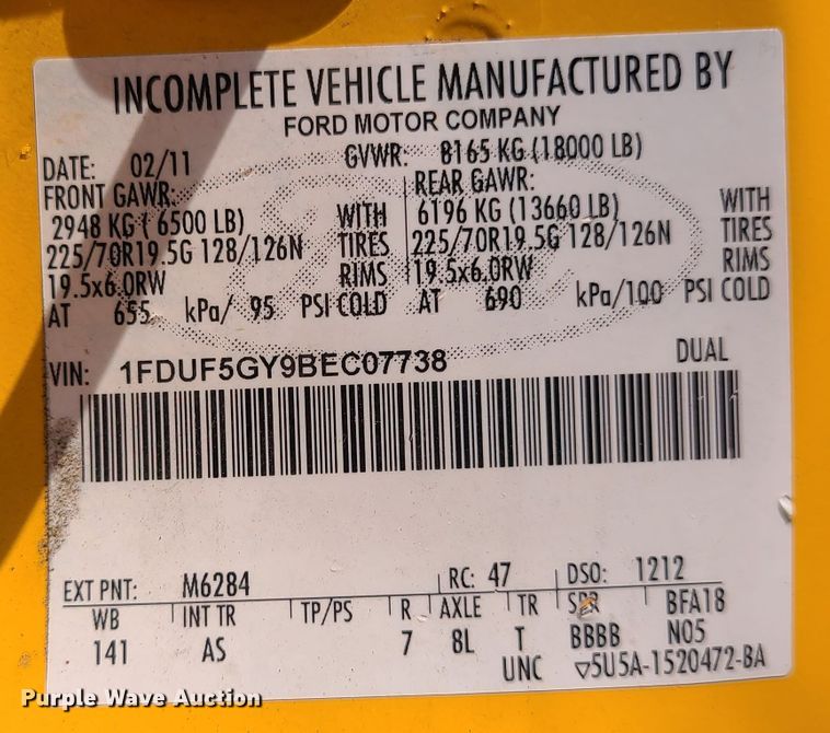 image for item IU9436 2011 Ford F550  bucket truck