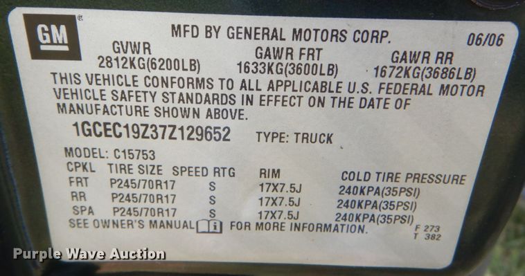 image for item JG9141 2007 Chevrolet Silverado 1500  Ext. Cab pickup truck