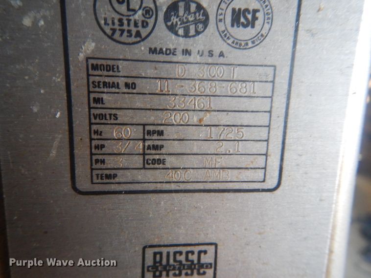 image for item JI9486 Hobart D300T  mixer