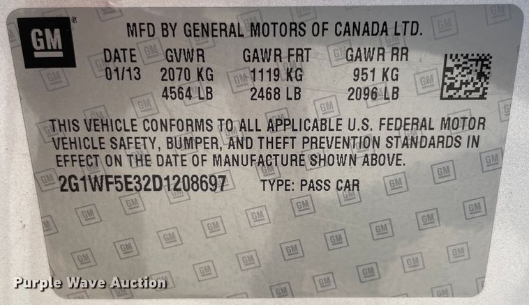 image for item JQ9594 2013 Chevrolet Impala