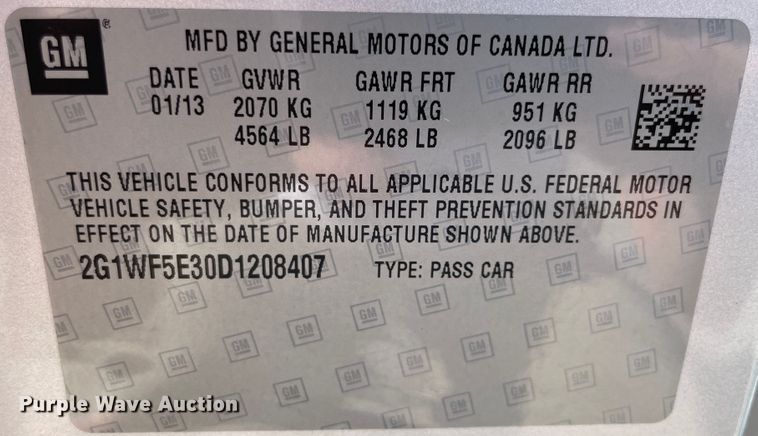 image for item JQ9597 2013 Chevrolet Impala