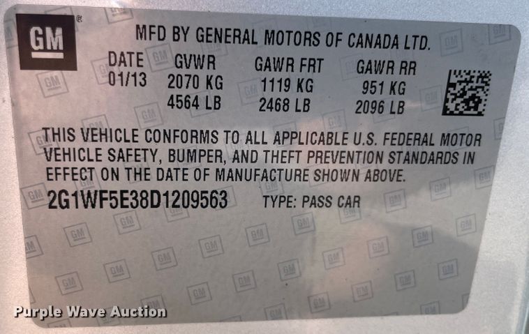 image for item JQ9600 2013 Chevrolet Impala