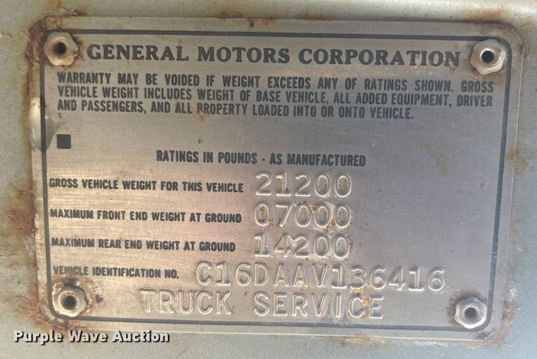 image for item JQ9682 1980 Chevrolet C60  dump truck