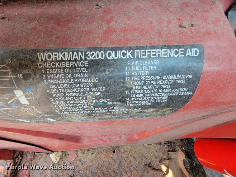 image for item KD9494 Toro Workman 3200  utility vehicle