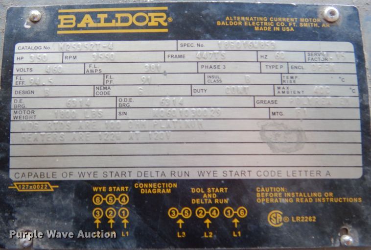 image for item KI9599 Baldor  electric motor