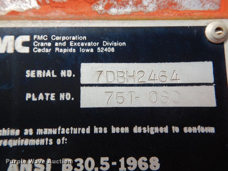 image for item KI9620 1975 Fmc Link-belt HC-78B  crane