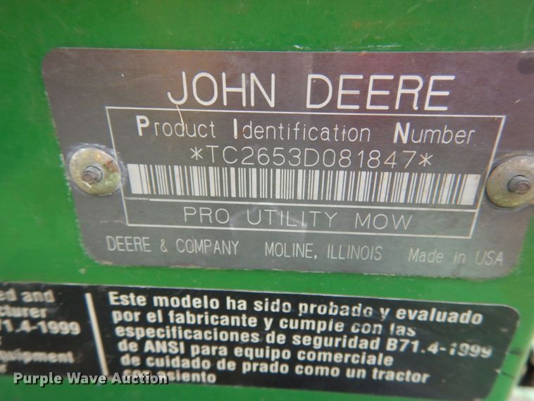 image for item KI9647 John Deere 2653A  reel mower