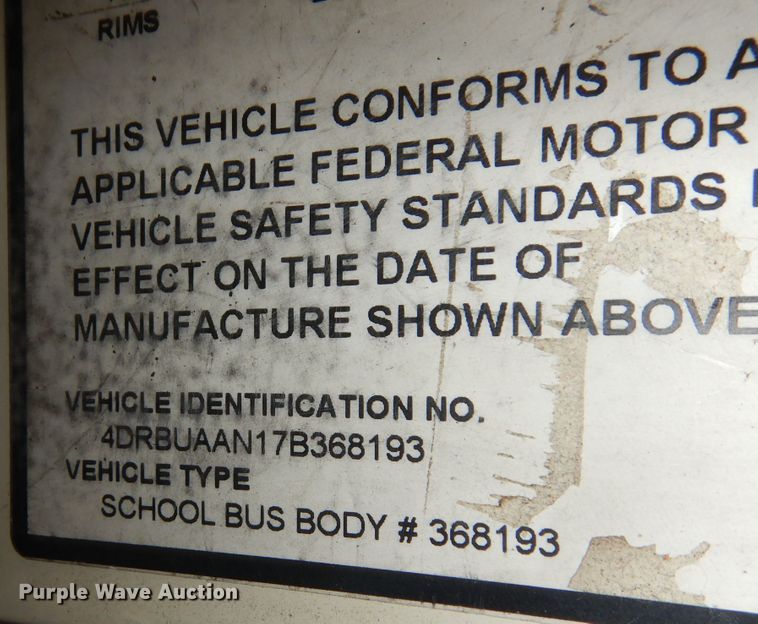 image for item KU9156 2007 International 3000  school bus