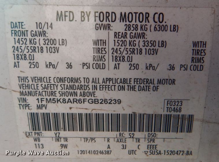 image for item KV9495 2015 Ford Explorer Police Interceptor  SUV