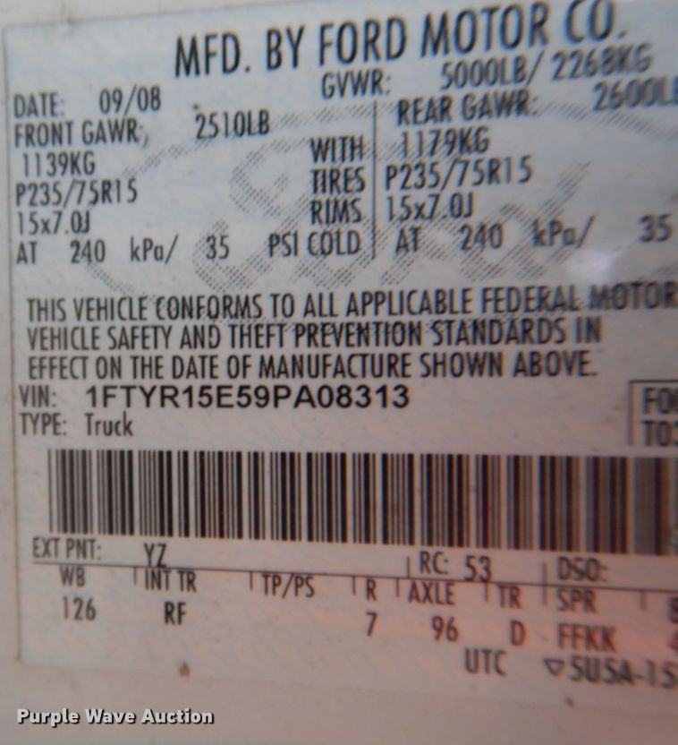 image for item KX9412 2009 Ford Ranger  SuperCab pickup truck