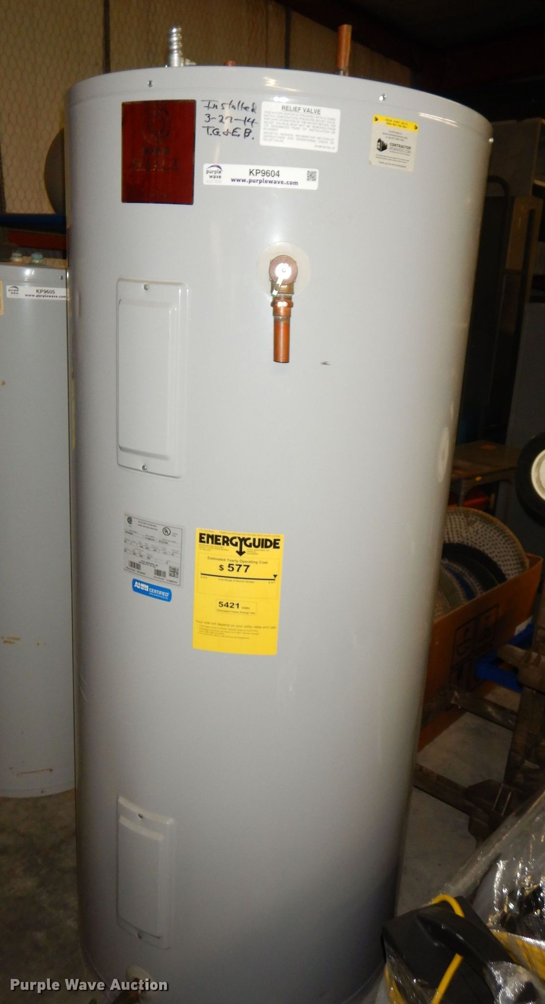 State Select water heater in Emporia, KS Item KP9604 sold Purple Wave